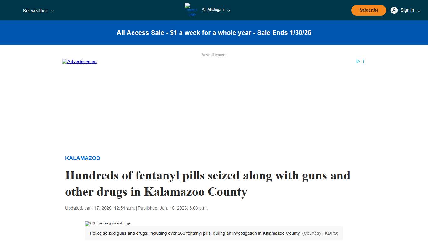 Hundreds of fentanyl pills seized along with guns and other drugs in Kalamazoo County - mlive.com